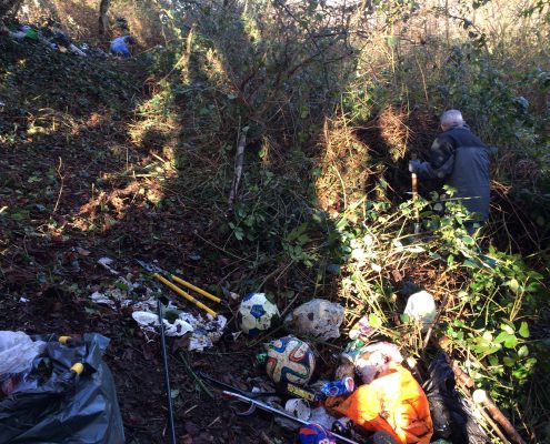 pil eo flitter collected by volunteers at Bybrook LNR