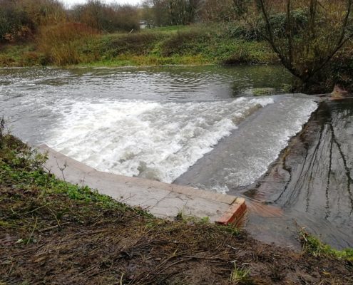 river weir at Chartham after reprofiling work